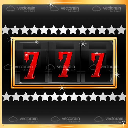 Slot Machine Display with Numbers and Stars